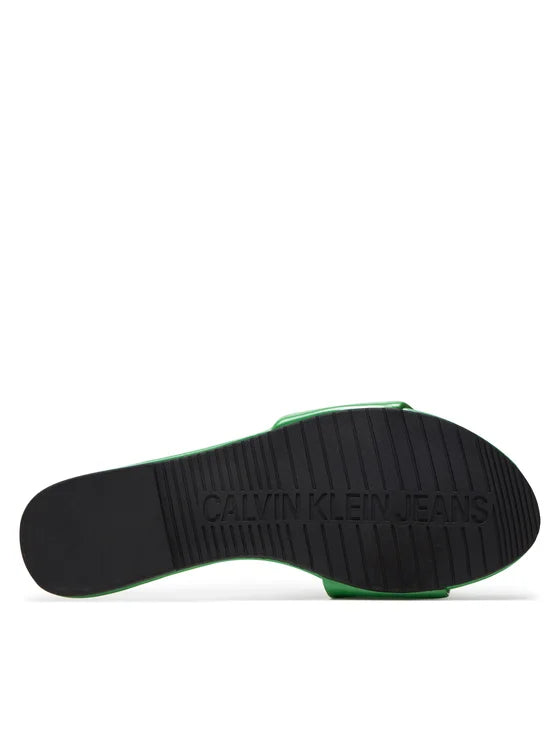 Calvin Klein Jeans Klapki Flat Sandal Slide Mg Met YW0YW01348