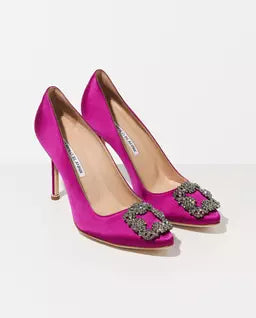 MANOLO BLAHNIK - Purpurowe szpilki Hangisi 10.5 cm