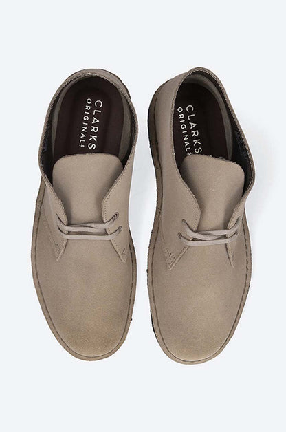 Clarks Originals półbuty zamszowe Desert Boot męskie kolor szary 26161792