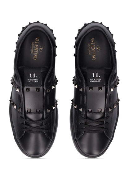 VALENTINO CZARNE SKÓRZANE SNEAKERSY 11. ROCKSTUD UNTITLED