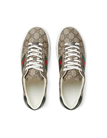 WOMEN'S GUCCI ACE TRAINER WITH WEB