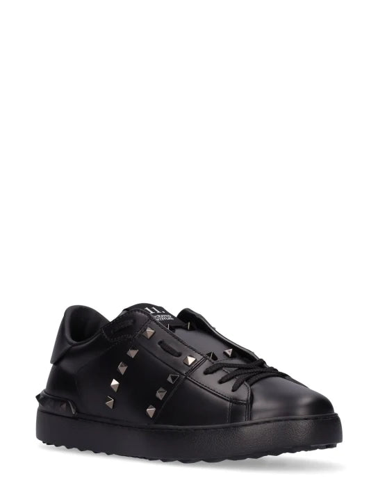 VALENTINO CZARNE SKÓRZANE SNEAKERSY 11. ROCKSTUD UNTITLED