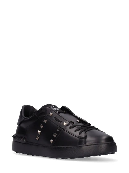 VALENTINO CZARNE SKÓRZANE SNEAKERSY 11. ROCKSTUD UNTITLED