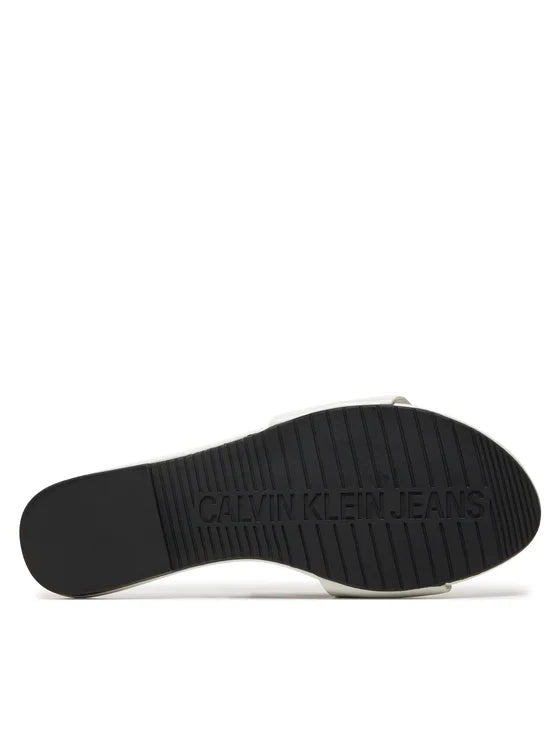 Calvin Klein Jeans Klapki Flat Sandal Slide Mg Met YW0YW01348
