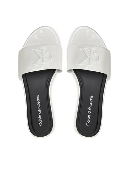 Calvin Klein Jeans Klapki Flat Sandal Slide Mg Met YW0YW01348