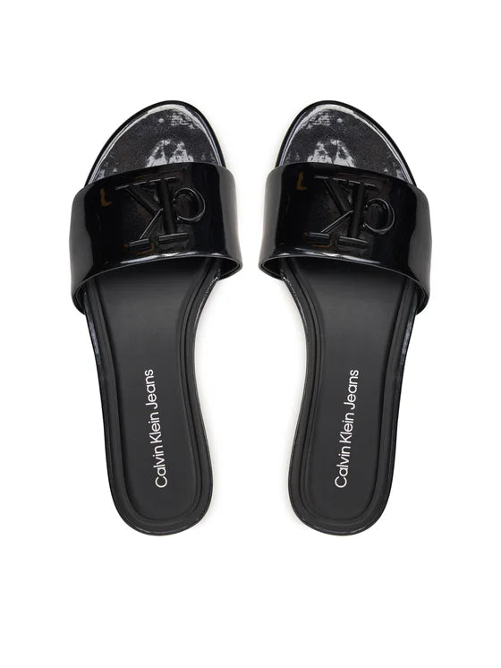 Calvin Klein Jeans Klapki Flat Sandal Slide Mg Met YW0YW01348