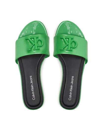 Calvin Klein Jeans Klapki Flat Sandal Slide Mg Met YW0YW01348