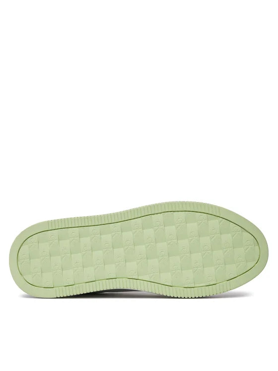 Calvin Klein Jeans Sneakersy Bold Flatf Low Lace Mix Nbs Sat YW0YW01308 Biały