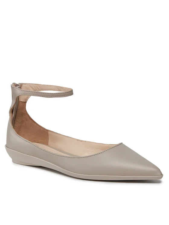 Calvin Klein Półbuty Wrapped Ankle Strap Ballerina HW0HW01840 Szary