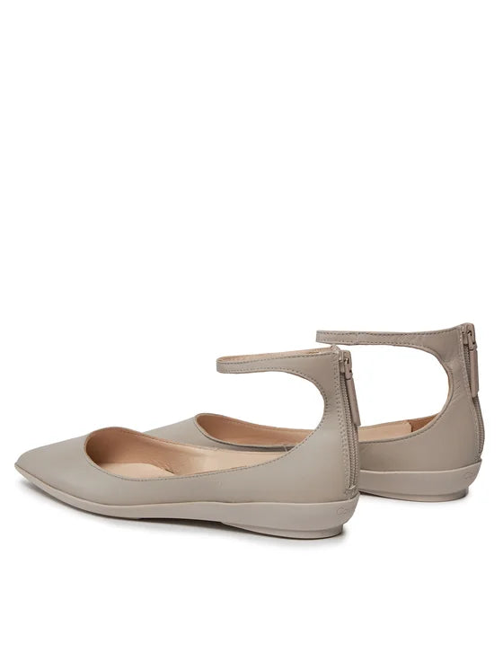Calvin Klein Półbuty Wrapped Ankle Strap Ballerina HW0HW01840 Szary