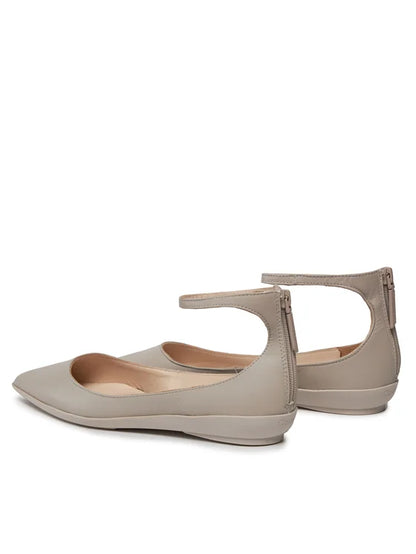 Calvin Klein Półbuty Wrapped Ankle Strap Ballerina HW0HW01840 Szary