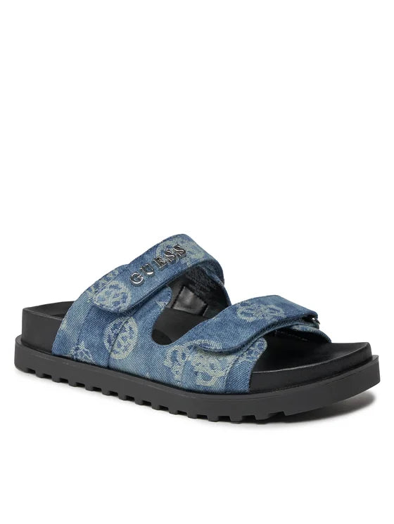 Guess Klapki Fabulon3 FLJFB3 DEN19 Niebieski