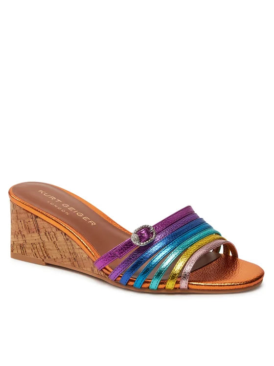 Kurt Geiger Klapki Pierra Wedge Heel 2029069109 Kolorowy