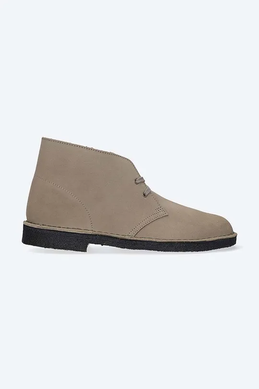 Clarks Originals półbuty zamszowe Desert Boot męskie kolor szary 26161792