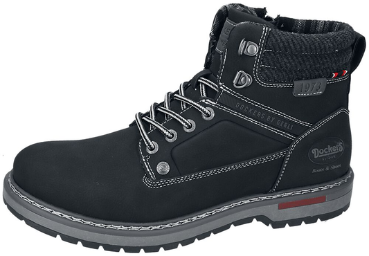"Black boot" | Buty wiązane | Kolor: czarny | Dockers by Gerli
