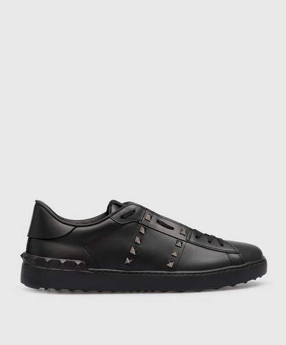 VALENTINO CZARNE SKÓRZANE SNEAKERSY 11. ROCKSTUD UNTITLED
