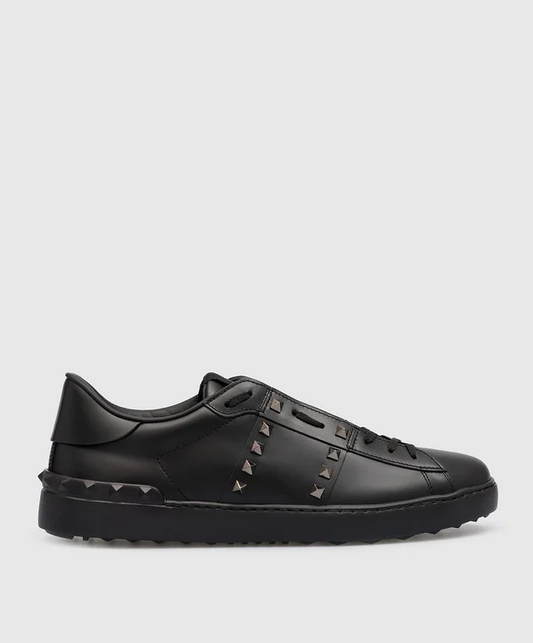 VALENTINO CZARNE SKÓRZANE SNEAKERSY 11. ROCKSTUD UNTITLED